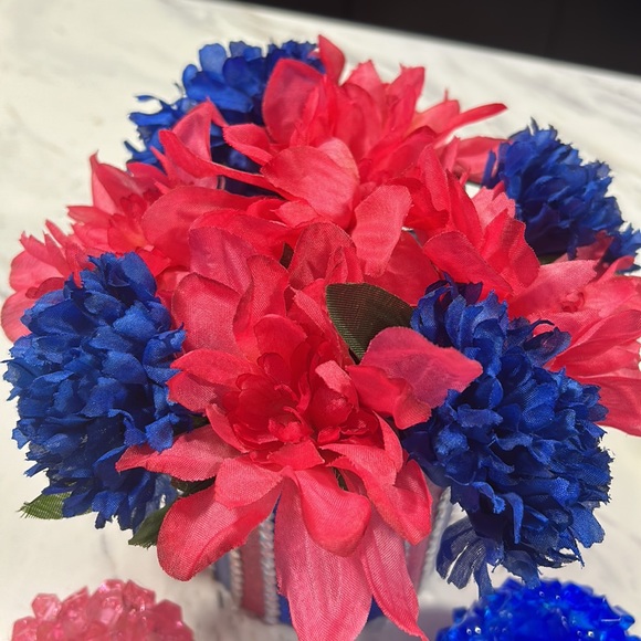 Flower arrangement Blue & Pink & Glacier Tea light Set - Picture 3 of 9